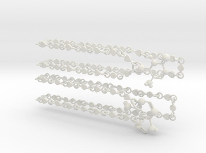 Adenine/thymine Couple Necklace 3d printed