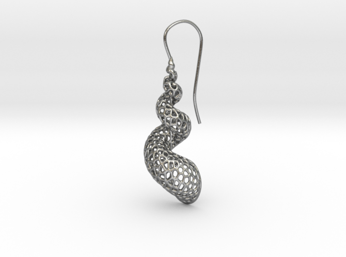 Turitella Shell Voronoi Fishhook Earring 3d printed