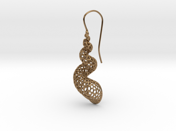 Turitella Shell Voronoi Fishhook Earring 3d printed