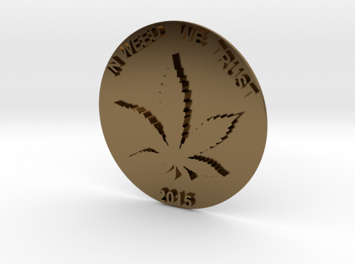 Marijuana Coin 3d printed