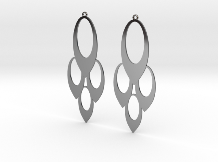 Earrings Oval 3d printed