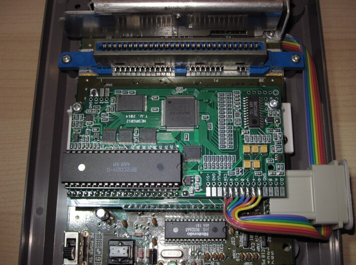 NESRGB PCB Standoff for AV Famicom 3d printed Fully mounted. Famicom and NESRGB are shown for illustrative purpose only. They are not part of this sale.