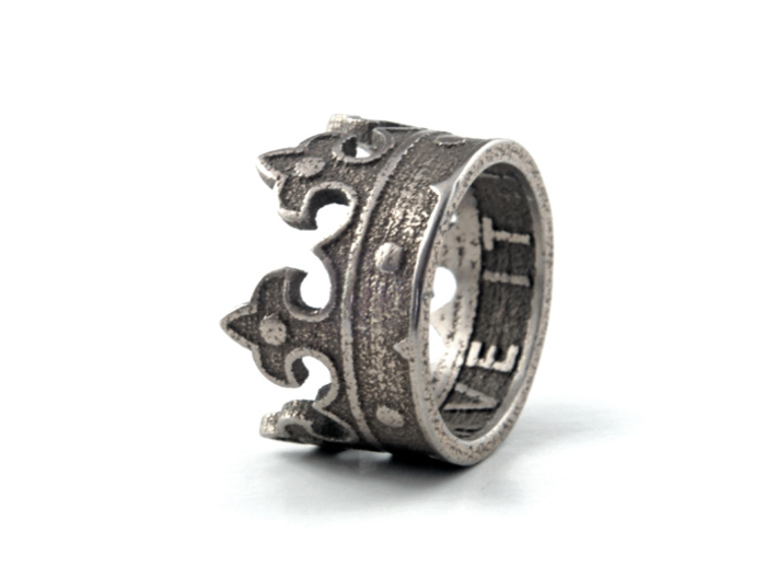 Crown Ring (various sizes) 3d printed Stainless Steel