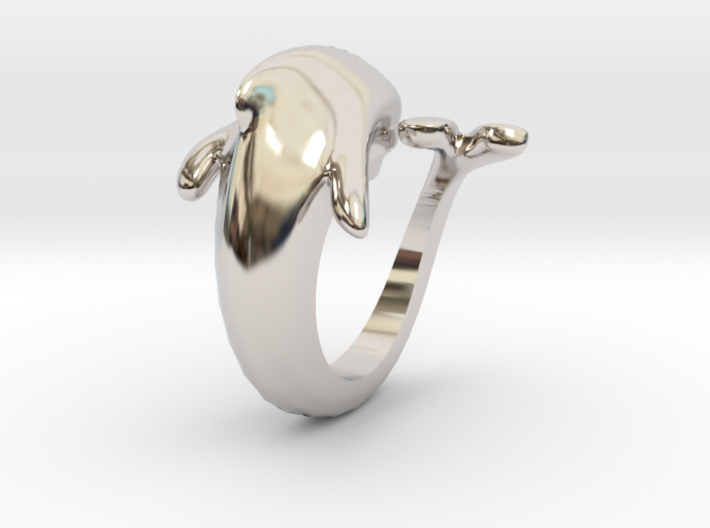 Dolphin Ring size 7- 17 mm diameter 3d printed