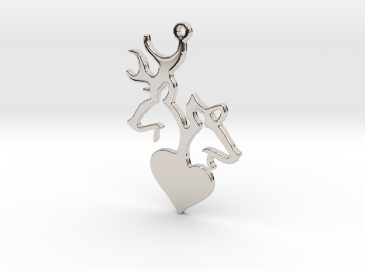 Deer and Doe pendant 3d printed