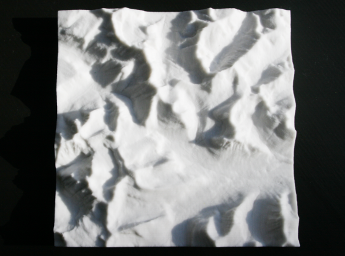 6'' Glacier National Park, Montana, USA, Sandstone 3d printed Overhead view with North up