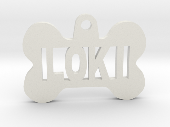 Bone Pet ID Tag - Loki 3d printed
