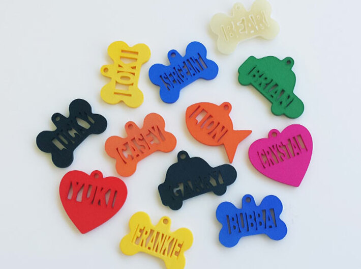 Heart Pet ID Tag - Crystal 3d printed Color sample