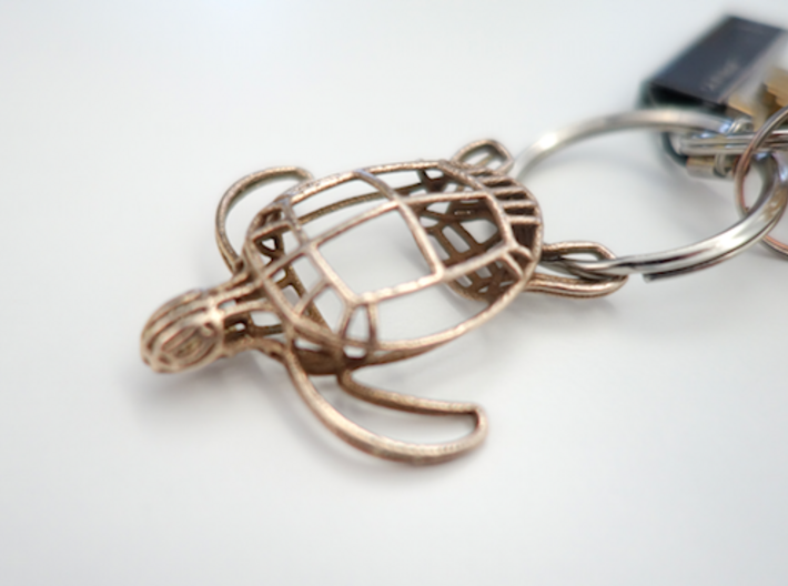 Turtle Wireframe Keychain 3d printed 