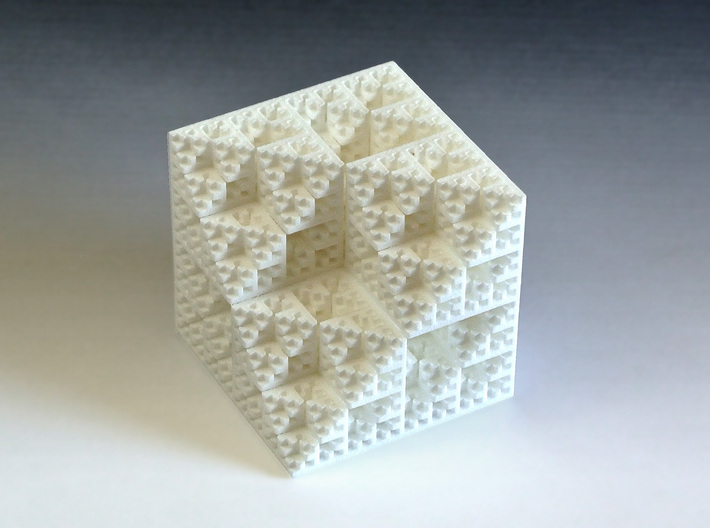Eight Cubes Fractal Sponge 3d printed Photograph of the model.