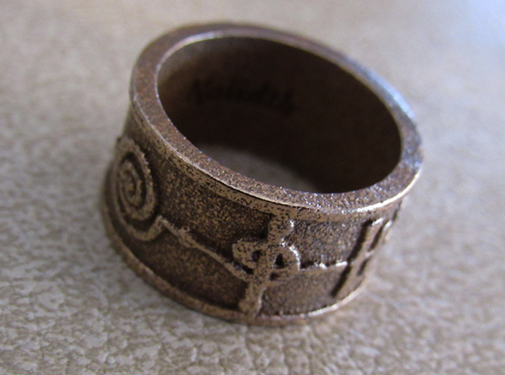 &quot;Kaiidth&quot; Vulcan Script Ring - Embossed Style 3d printed Pictured: Stainless Steel