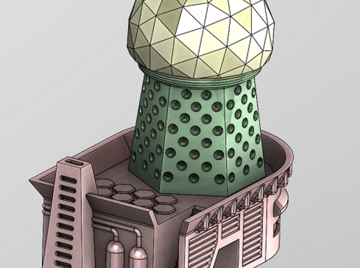 RadarTower - Plinth1 3d printed Full Building with Geo-Dome