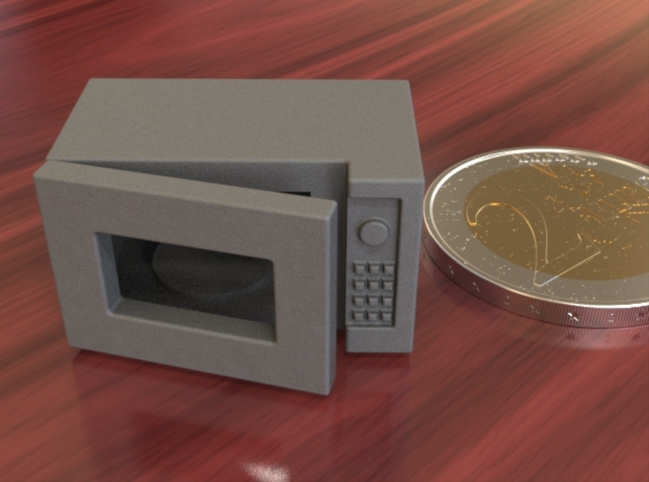 Dollhouse miniature microwave, 1:24 scale 3d printed Roughly as wide as 2 Euro coin