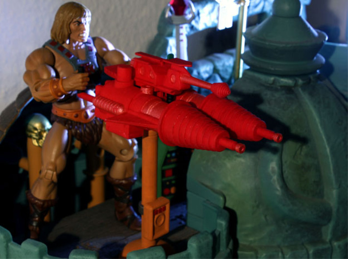 Castle Grayskull Prototype Cannon Stand (Comic) 3d printed Painted Prototype printed in White Strong &amp; Flexible Polished