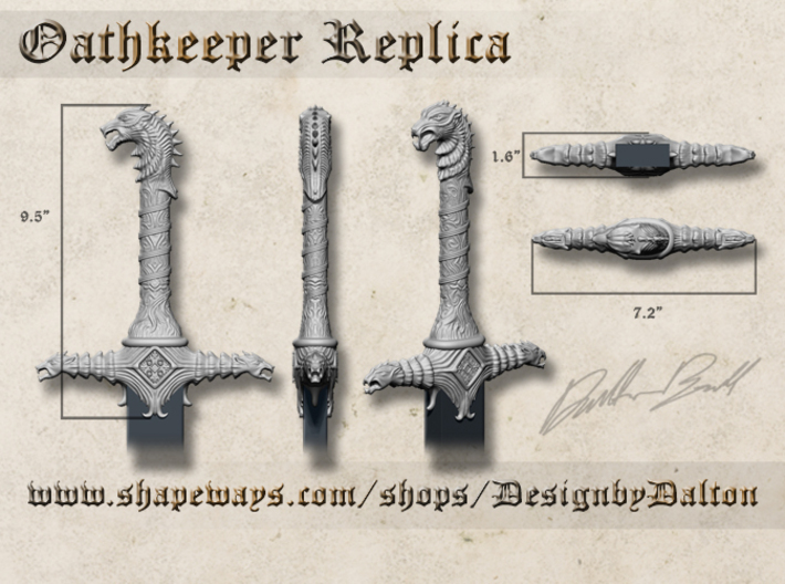 Oathkeeper Hilt Replica 3d printed