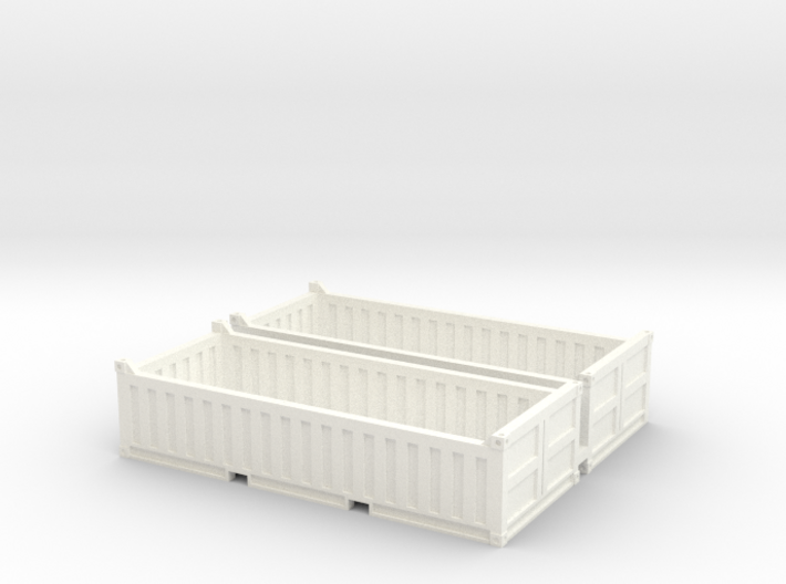 N Scale 20ft Open Top Container Half Height (2pc W 3d printed 