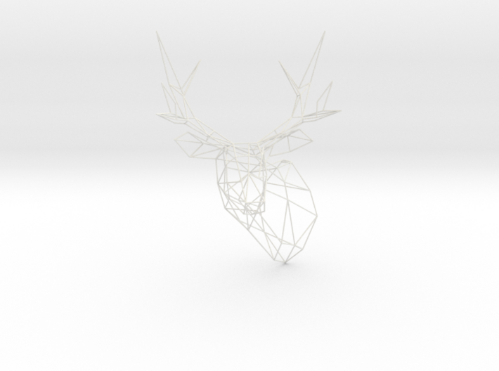 Stag Deer Polygon Trophy Head XL Facing Left 3d printed 