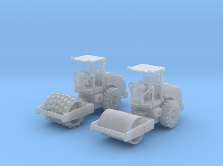 Cat CS44 Vibratory Soil Compactor Z Scale 3d printed 2 CS44 cat soil compactors Z scale