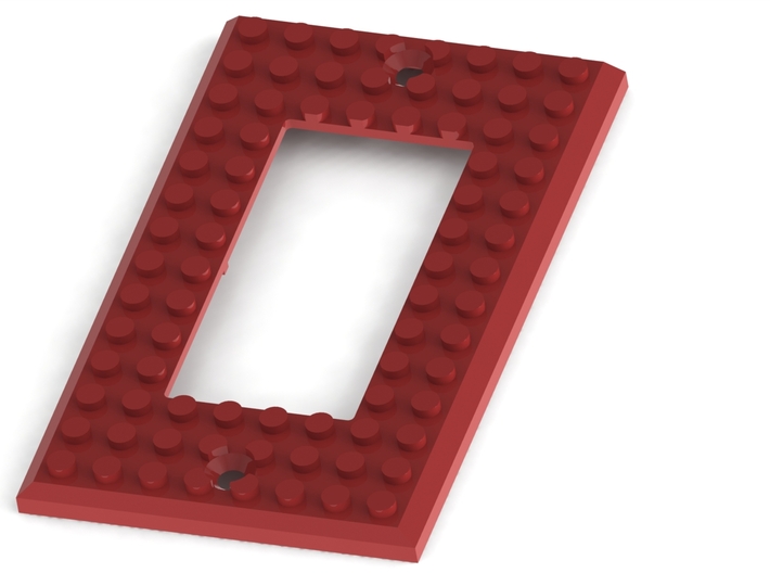 Lego based Switch Cover Plate (Single rocker) BETA 3d printed