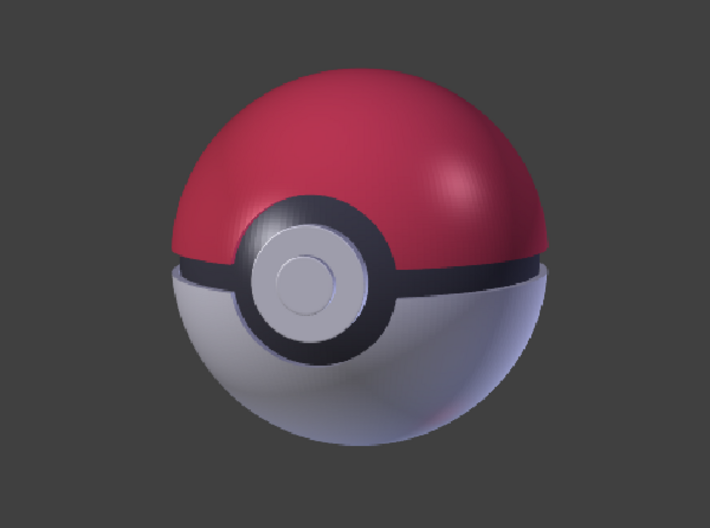 Pokeball 8cm ø 3d printed all pieces joined together
