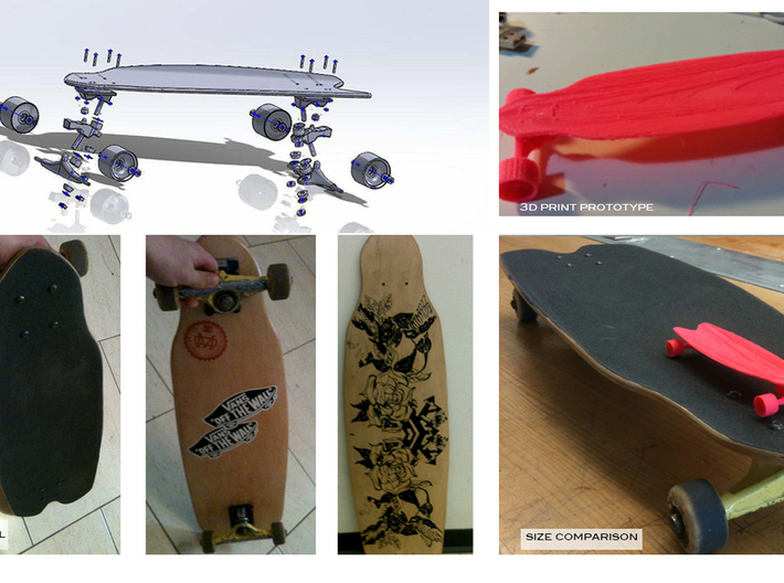 skateboard shooter 3d printed Exploded View, FDM print + function test