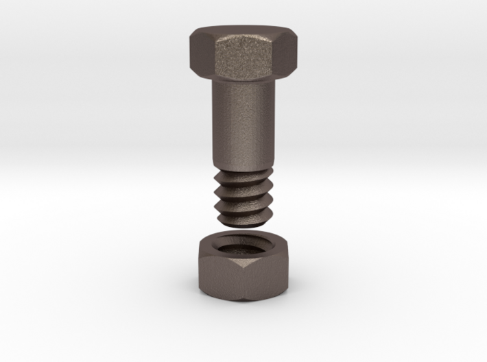 Flesh Tunnel Bolt with nut - 4mm 3d printed