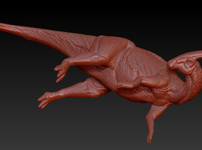 1/40 Parasaurolophus - Dust Bath 3d printed Zbrush render