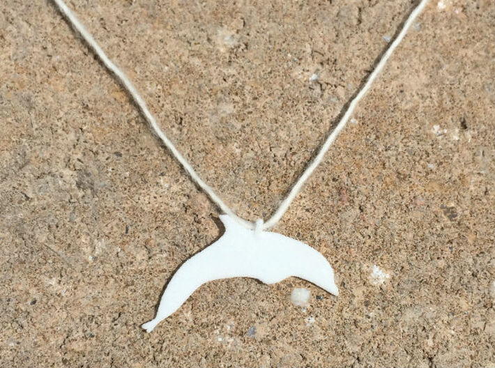 Dolphin Necklace Piece 3d printed On String