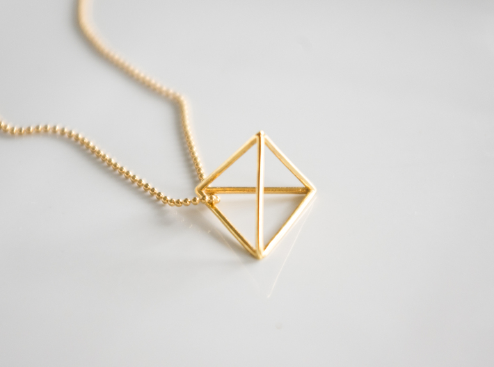 Tetrahedron pendant 3d printed