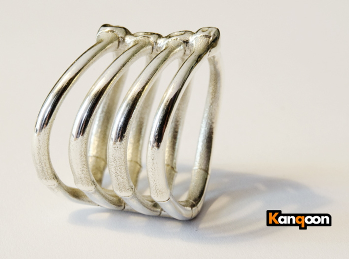 Thorsten 4 Rib - Ring 3d printed Polished Silver ( printed in US 9.75 )