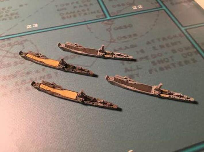 1/1800 IJN No.101 Landing Ship (X4) 3d printed Models shown printed in FUD.