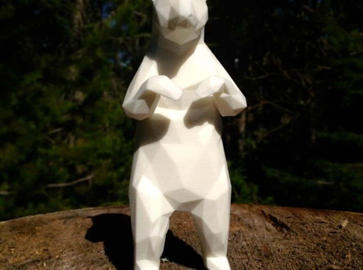 14cm Low Poly Bear Statue 3d printed