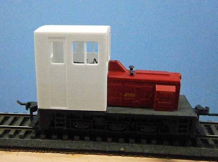 F Scale critter cab 3d printed Side View Mounted on the Modified Chassis