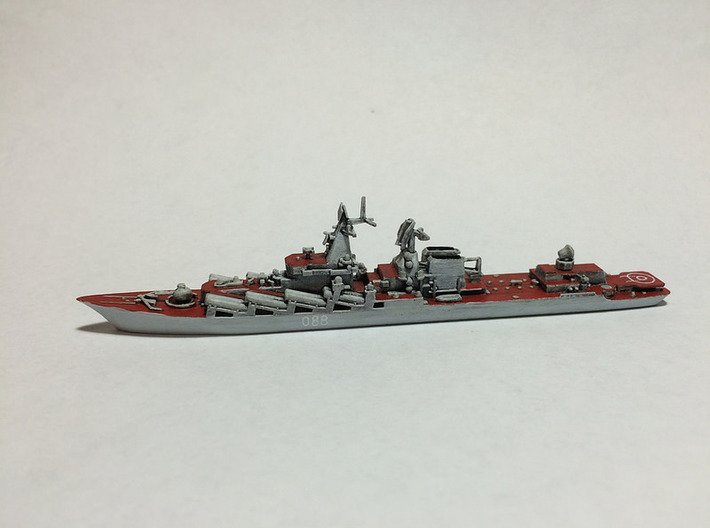 Slava Soviet Missile Cruiser - 1/1800 and smaller 3d printed Painted model by Jnightfall