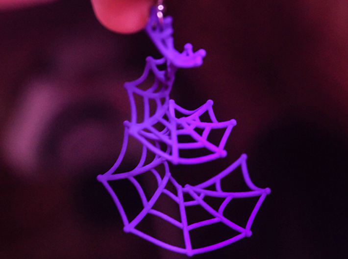 Spiral Spider Web Earrings 3d printed 