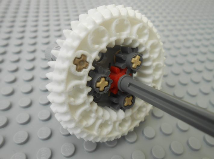 LEGO®-compatible z44 bevel gear w/ z24 inner ring 3d printed epicyclic gearing
