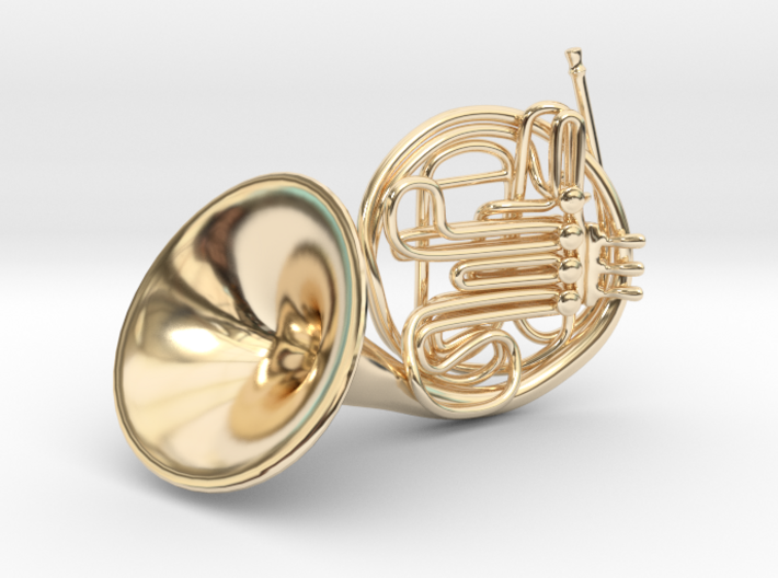 French Horn Pendant 3d printed