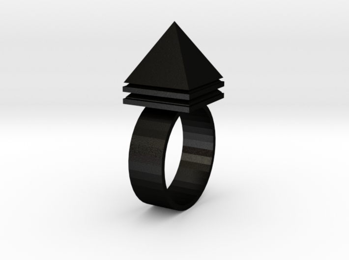 Piece Pyramid Black Diamond Ring