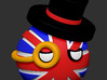 Countryballs UK with hat and monocle 3d printed Countryballs UK with hat and monocle - 3d render