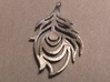 Peacock Feather Pendant 3d printed Stainless Steel