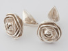 Rose Cufflinks 3d printed Rose Cufflinks printed in Premium Silver
