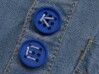 5/8" alphabet buttons (two) 3d printed printed in Royal Blue S+F