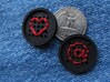 1" embroidery button (two) 3d printed 