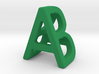 AB BA - Two way letter pendant 3d printed 