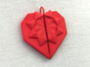 Origami Heart Pendant 3d printed 