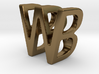 Two way letter pendant - BW WB 3d printed 