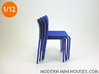 First Modern Dining Chair 1:12 scale 3d printed Stackable!