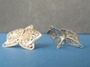 Orchid Filigree Earrings 3d printed Premium Silver Earrings [Side]