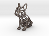 French Bulldog Wireframe Keychain (sitting) 3d printed 