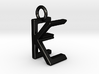 Two way letter pendant - EK KE 3d printed 